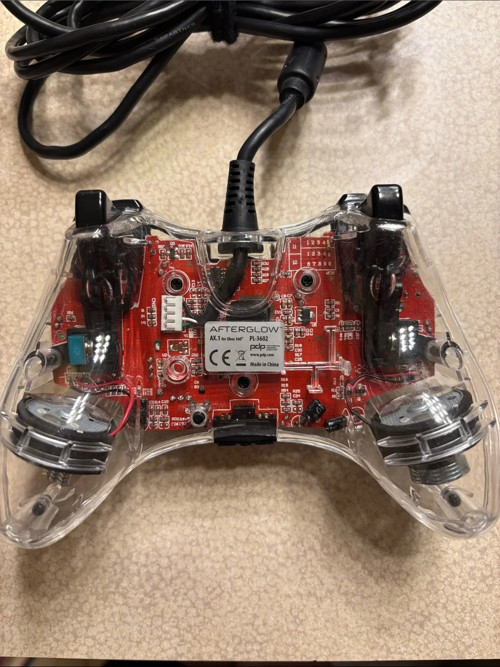 Xbox Afterglow Clear Wired Game Controller - Black/Red